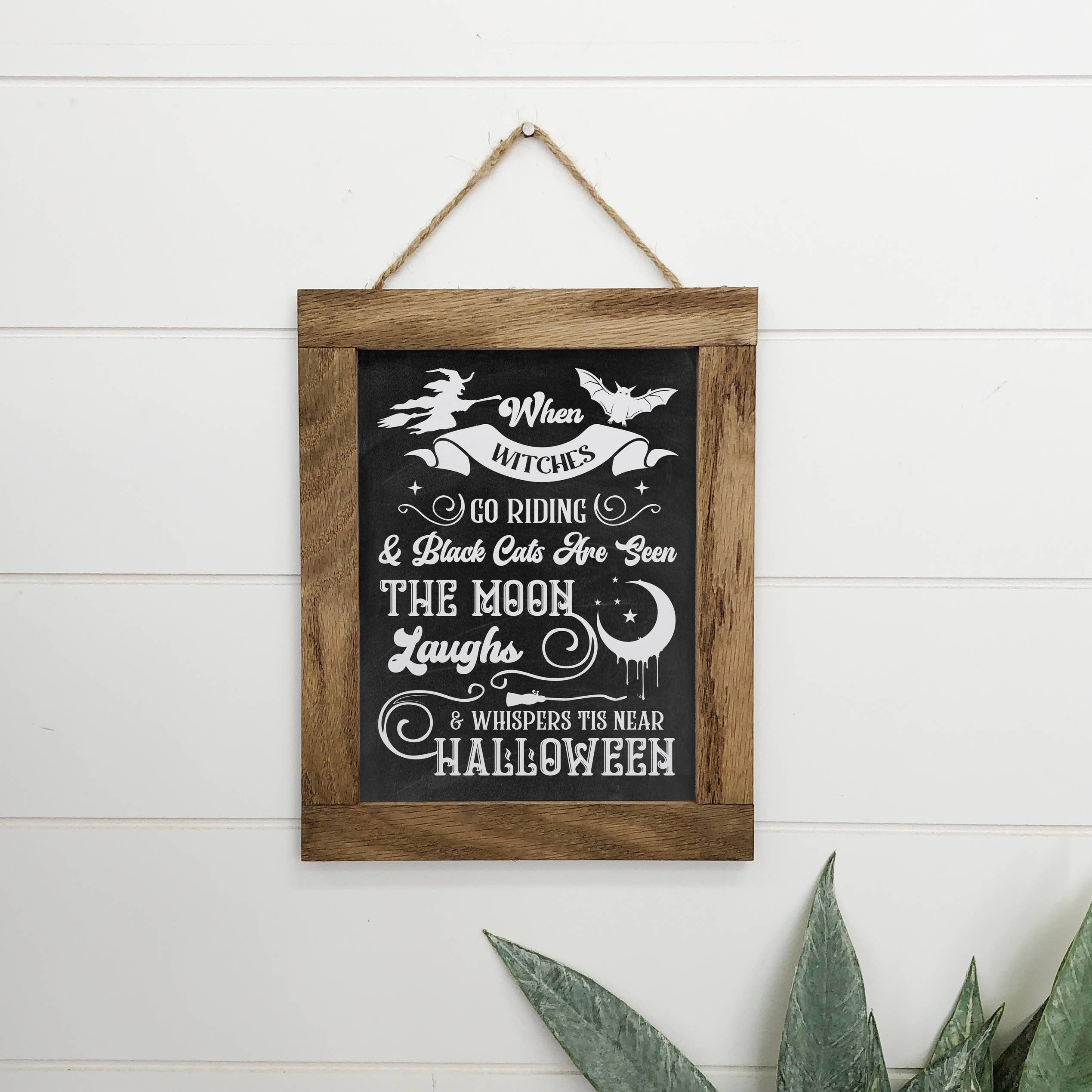 When Witches Go Riding - Halloween Black Canvas Art