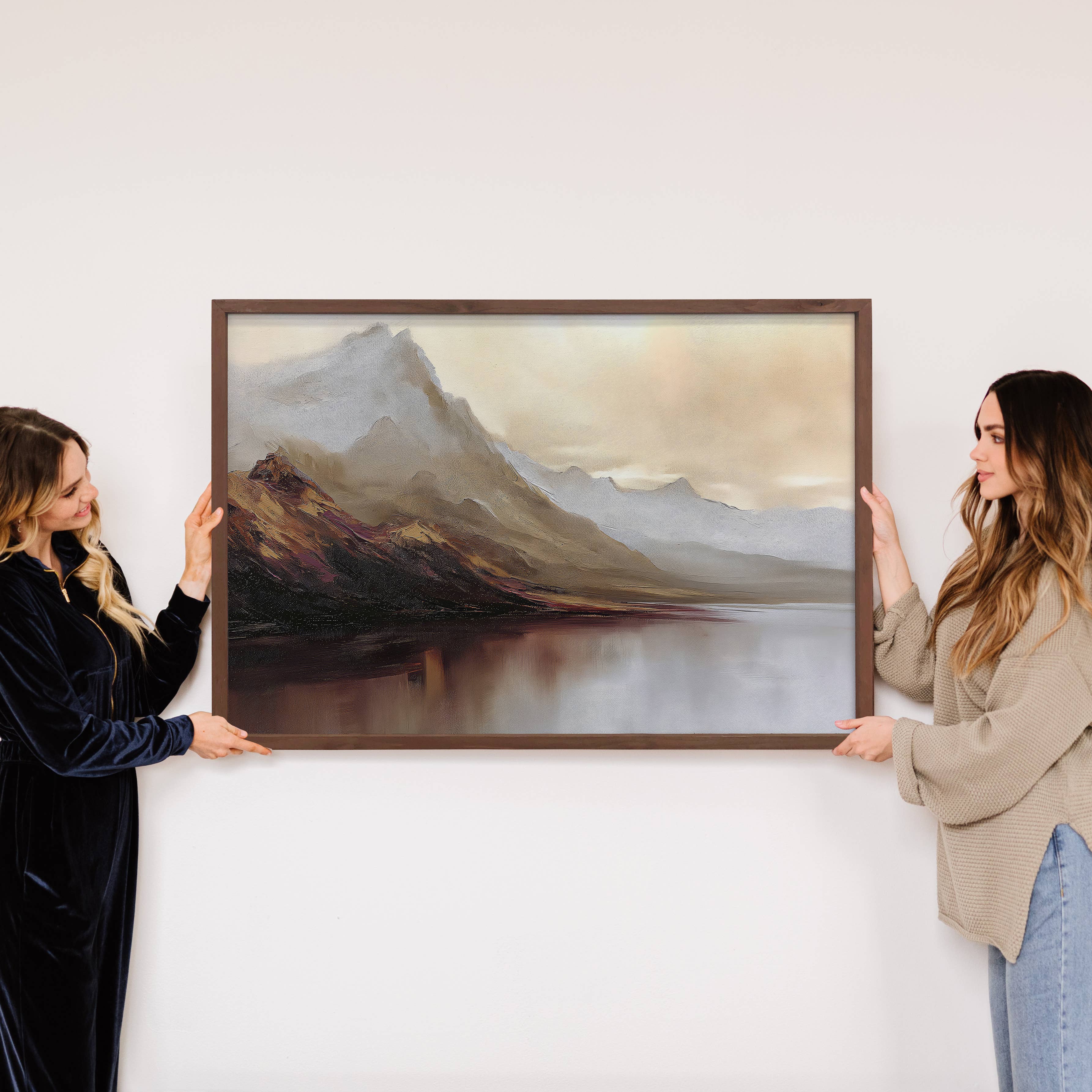 Modern Mountain Slope - Nature Landscape Canvas Art - Framed