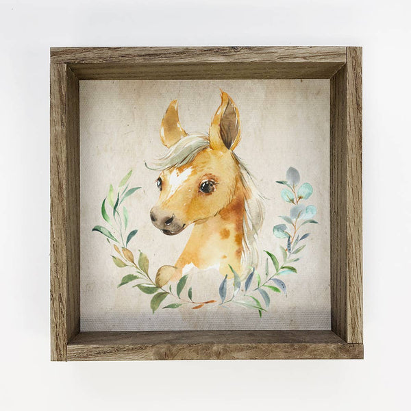 Baby Farm Watercolor Horse Small Tabletop Decor