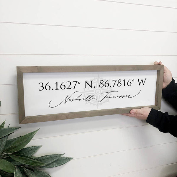 Custom Latitude and Longitude Sign- Nashville, Tennessee