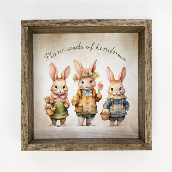 Plant Seeds of Kindness - Spring Time Bunny Canvas Art