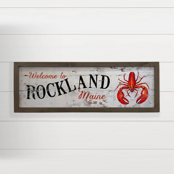 Personalized Welcome Sign - Framed Rustic Lobster Wall Art