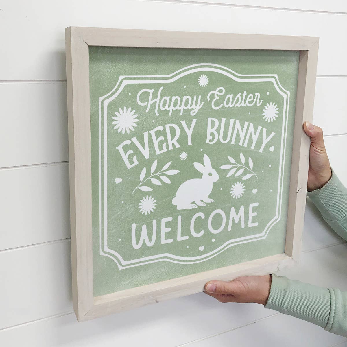 Happy Easter Every Bunny Welcome - Easter Wall Art - Framed