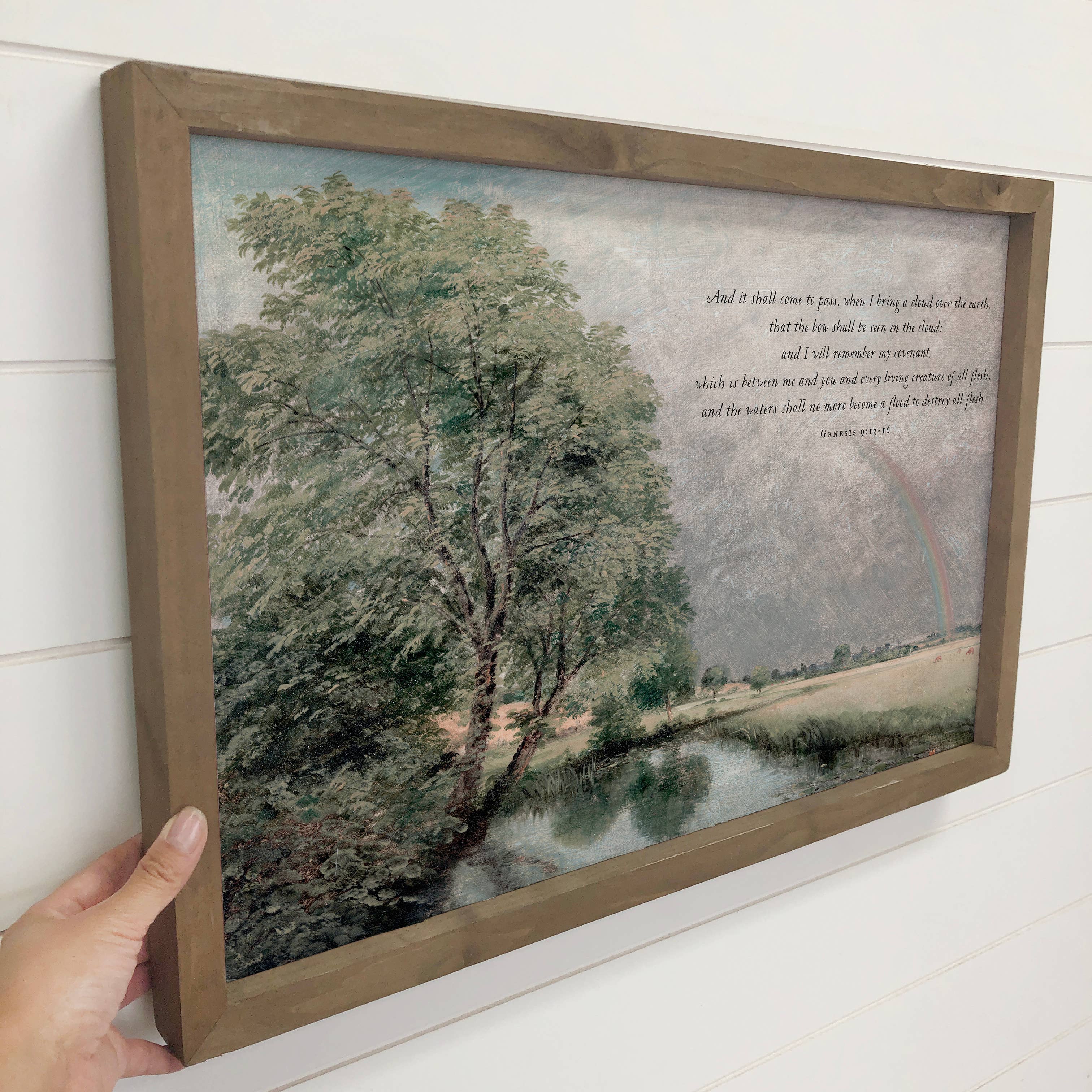 Rainbow Scripture - Nature Scripture Canvas Art - Wood Frame