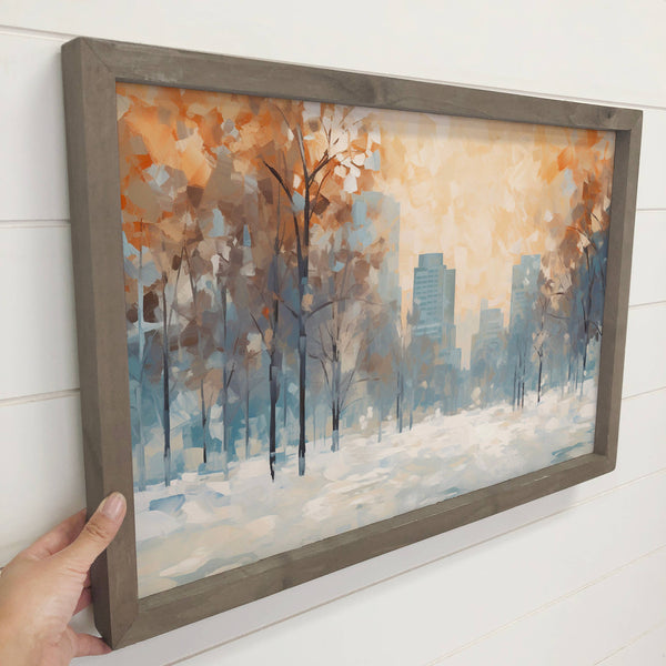 City Park Abstract - Abstract Nature Canvas Art - Framed Art