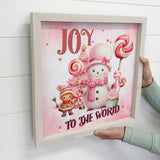 Pink Joy to the World - Cute Holiday Canvas Wall Art