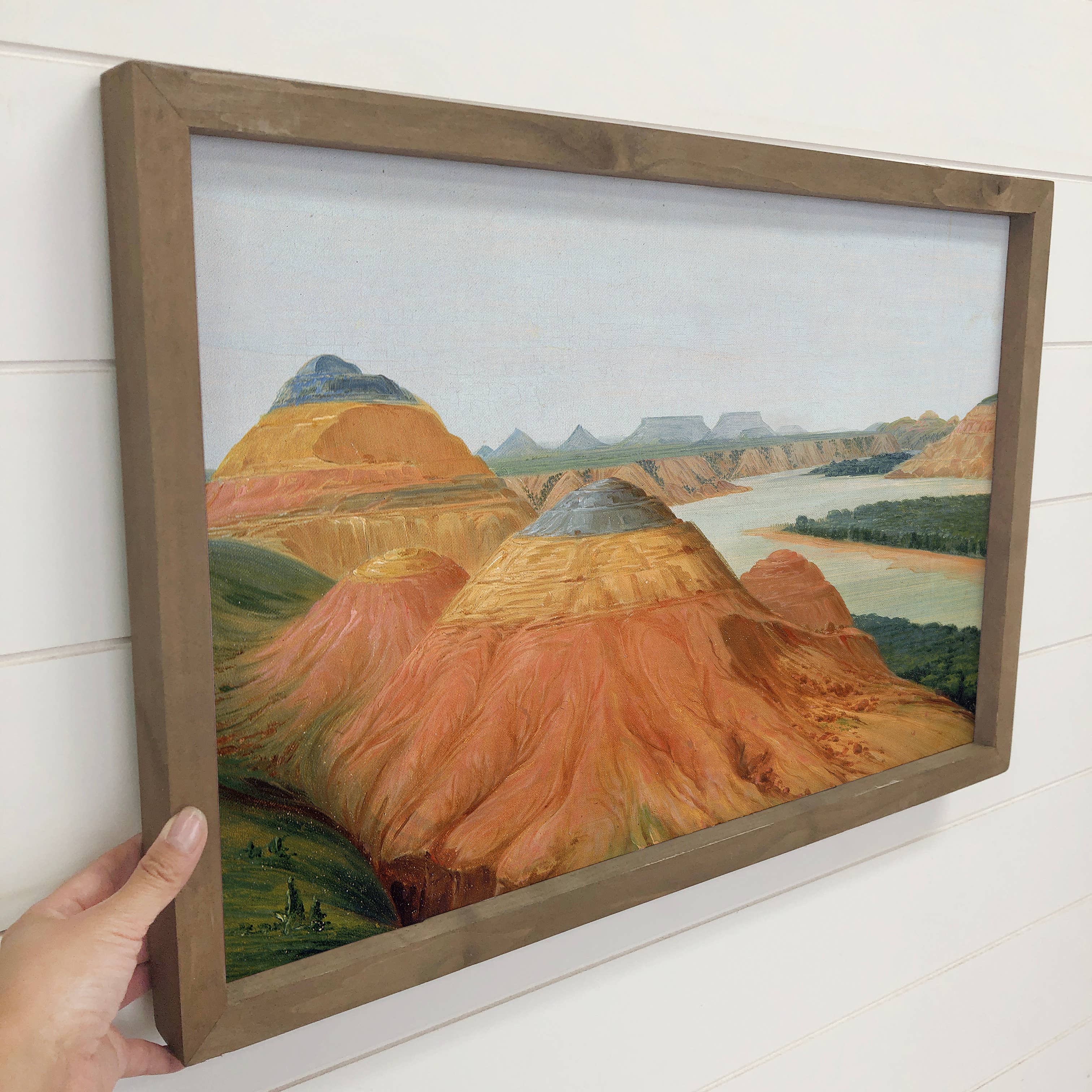 Big Bend of the Missouri - Landscape Canvas Art - Wood Frame