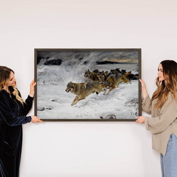 Pack of Wolves Painting - Wolf Canvas Art - Wood Framed Art