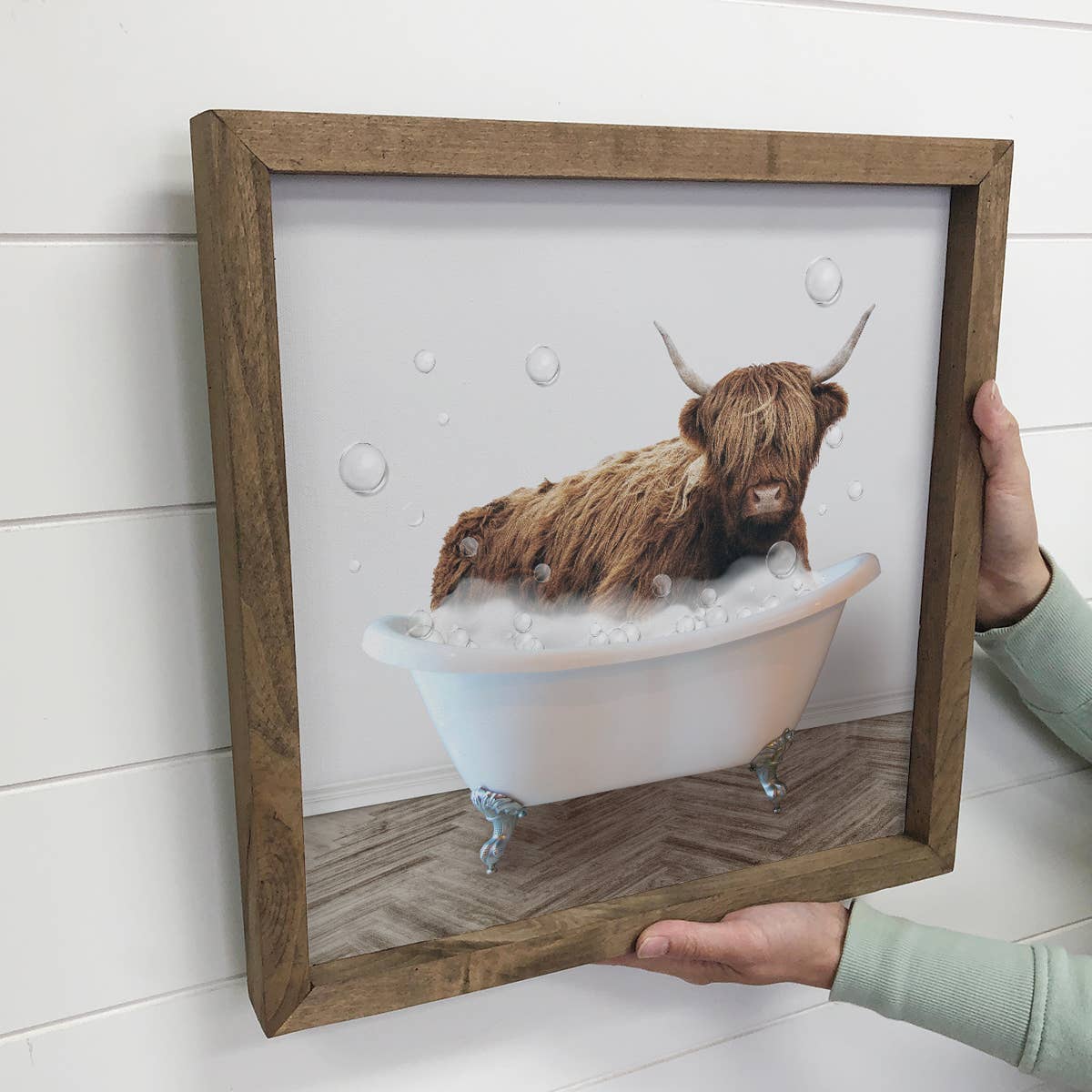 Highland Cow Bathtub Sign - Funny Farmhouse Bathroom Art