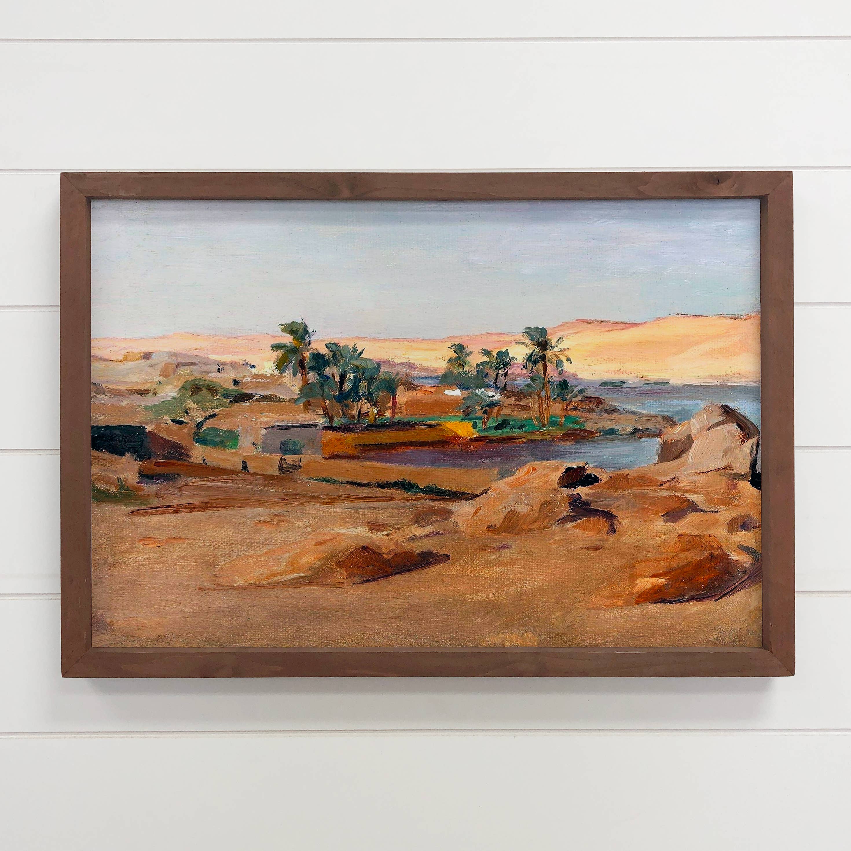 Desert Oasis - Desert Landscape Canvas Art - Wood Framed Art