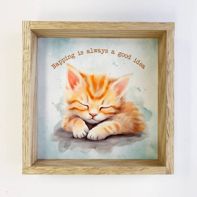 Napping is Always a Good Idea - Cute Animal Canvas Art