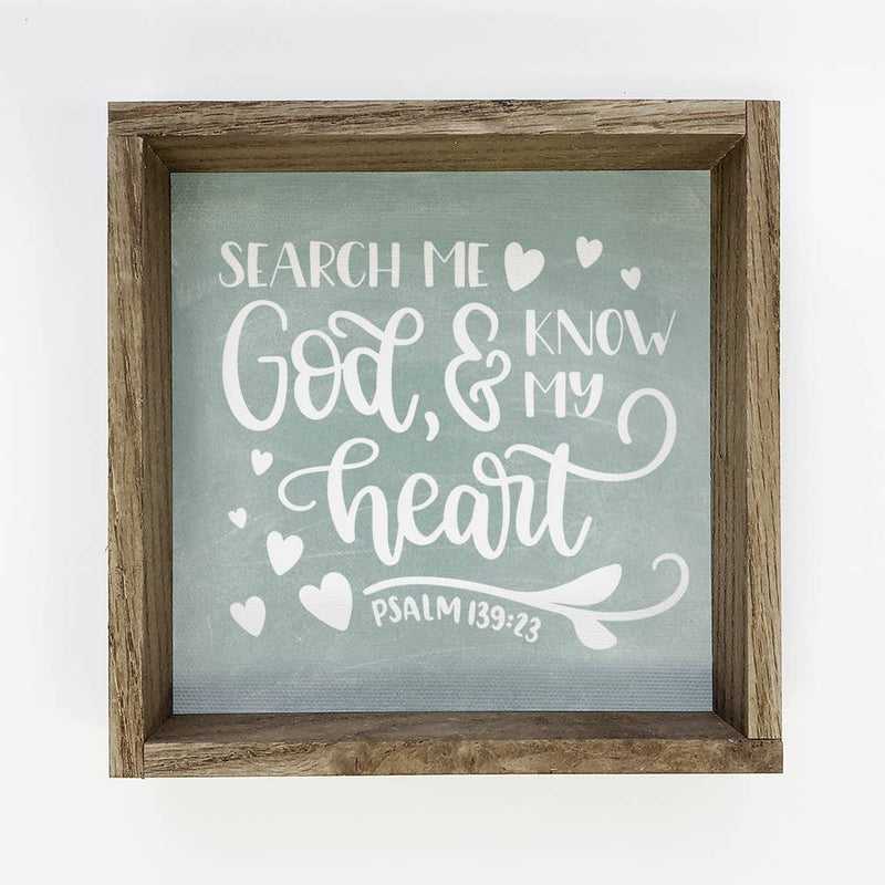 Search Me God & Know My Heart - Scripture Canvas Art