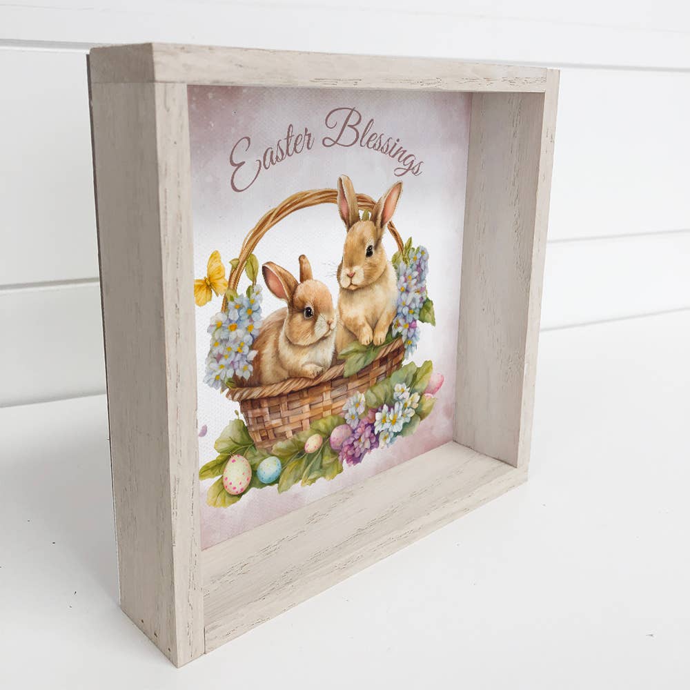 Easter Blessings Wall Art - Easter Canvas Art - Wood Framed