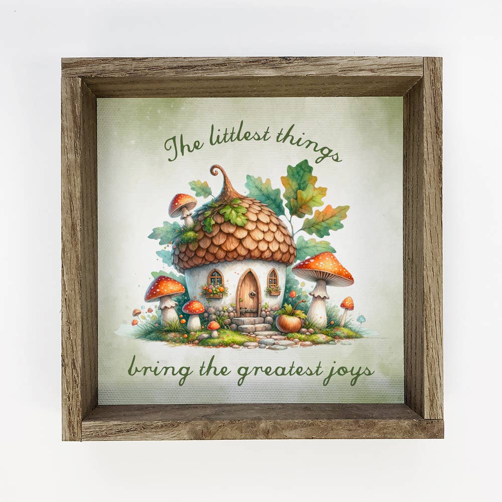 Cottage Acorn Mushroom Little Things - Nature Canvas Art