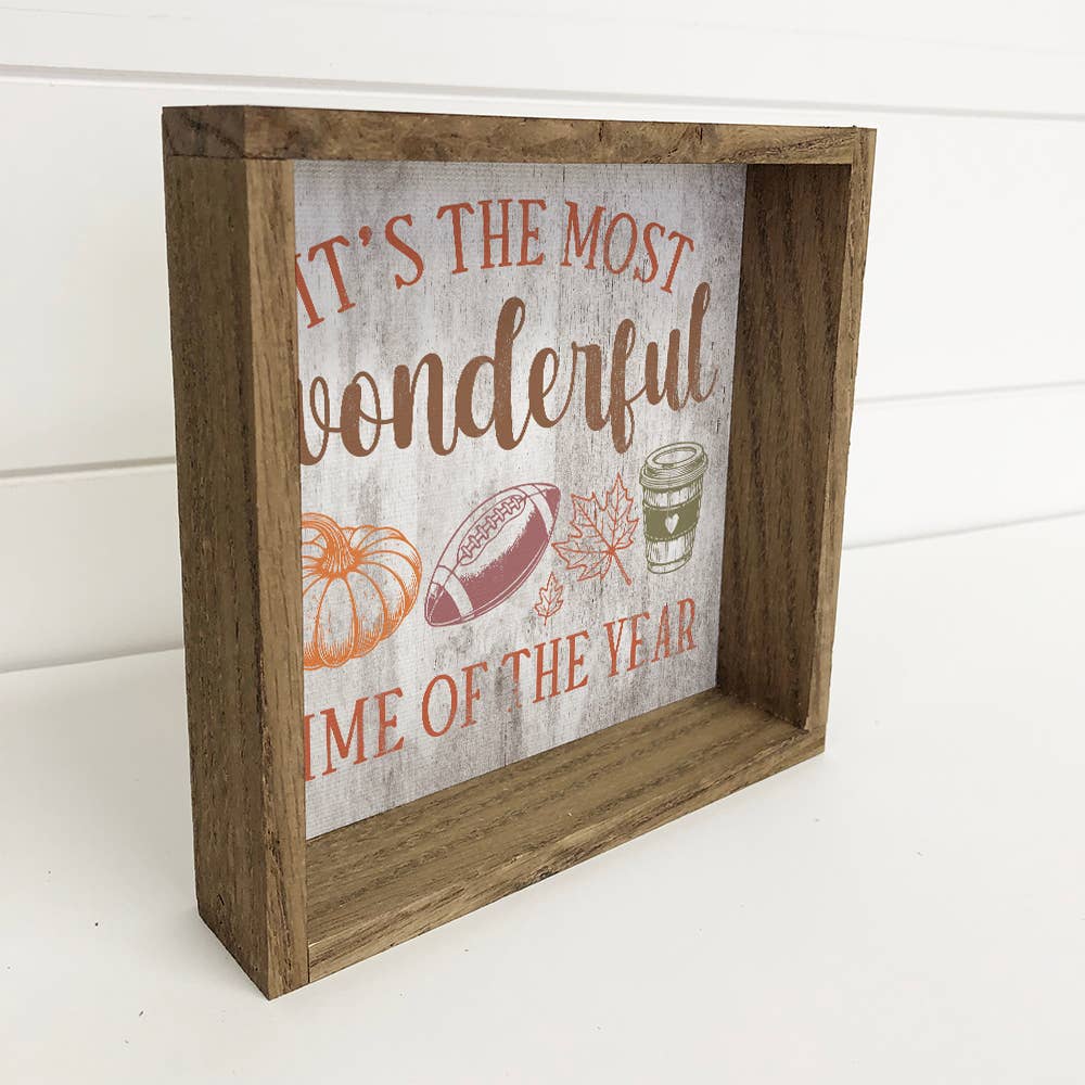 Fall Most Wonderful Time of The Year - Fall Word Sign Decor