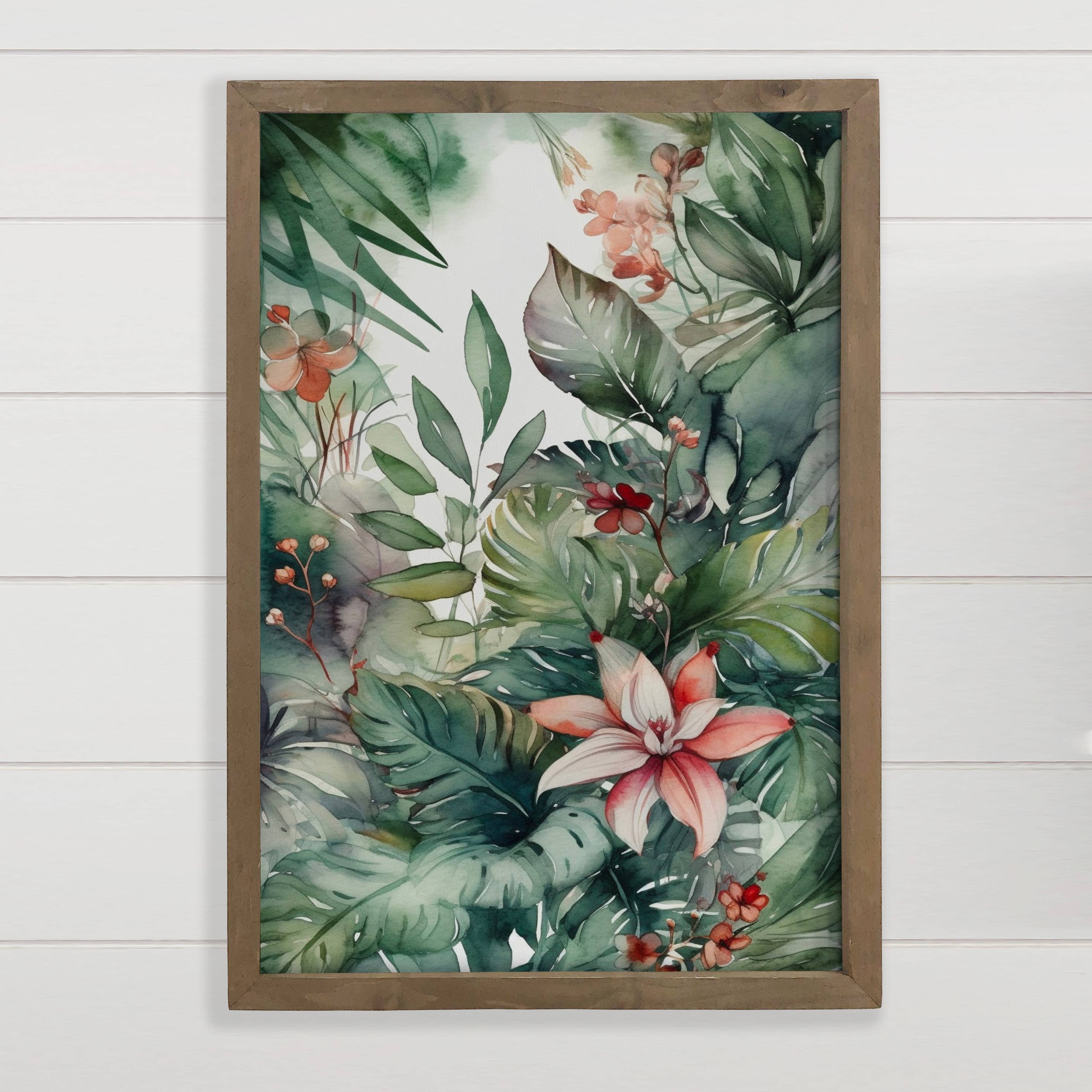 Tropical Bliss Wall Art - Tropical Canvas Art - Wood Framed