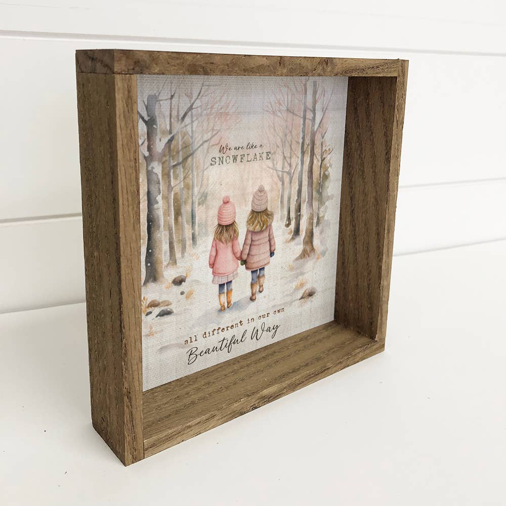 Vintage Christmas We are Like Snowflakes - Best Friend Art