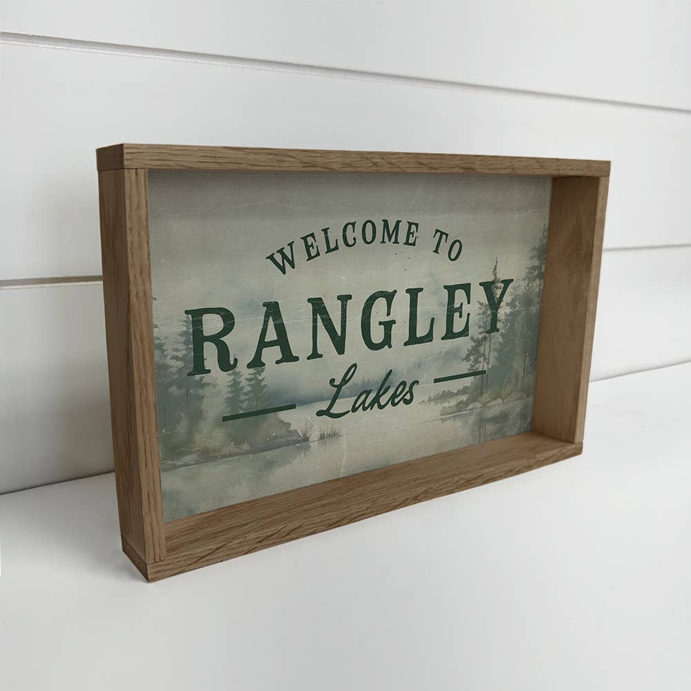 Custom Lake Welcome Green - Lake House Canvas Sign - Framed
