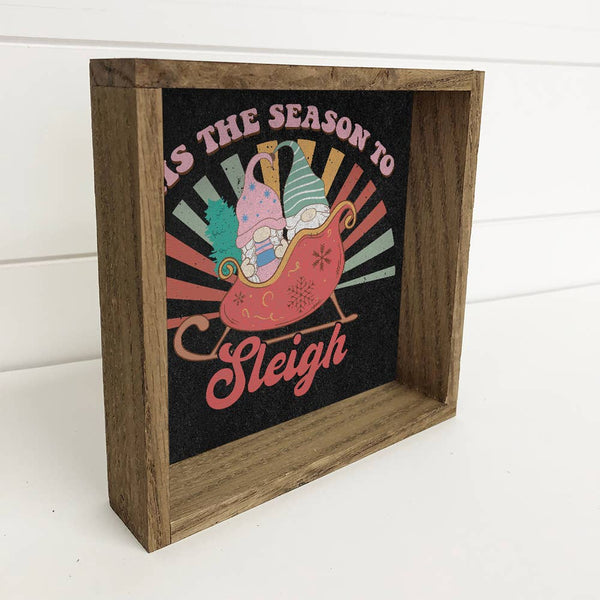 Retro Tis the Season to Sleigh - Retro Holiday Canvas Art