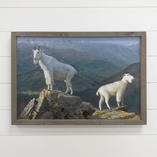 Mountain Goat Painting - Mountain Goat Canvas Art - Framed