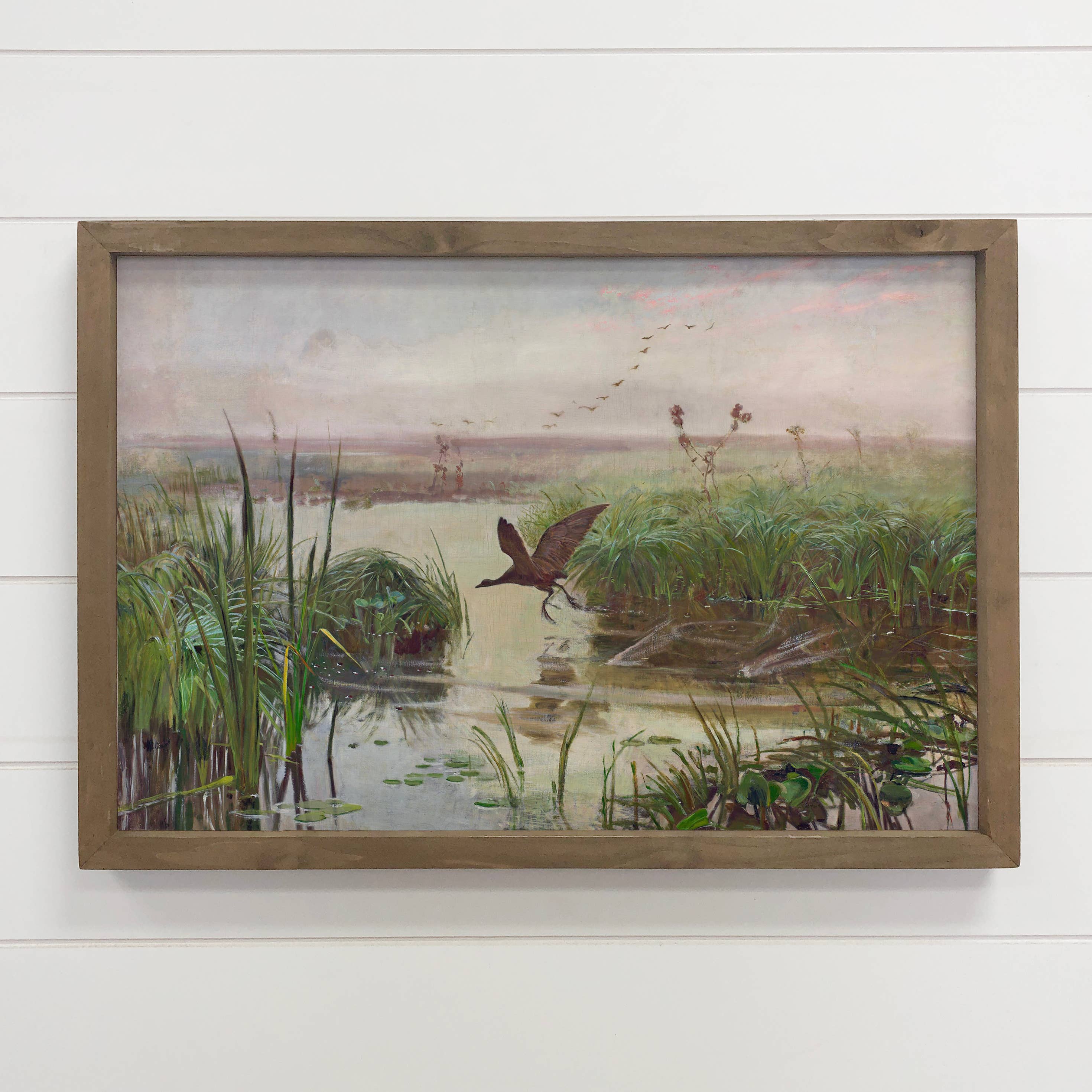 Birds at the Moor - Bird Canvas Wall Art - Wood Framed Decor