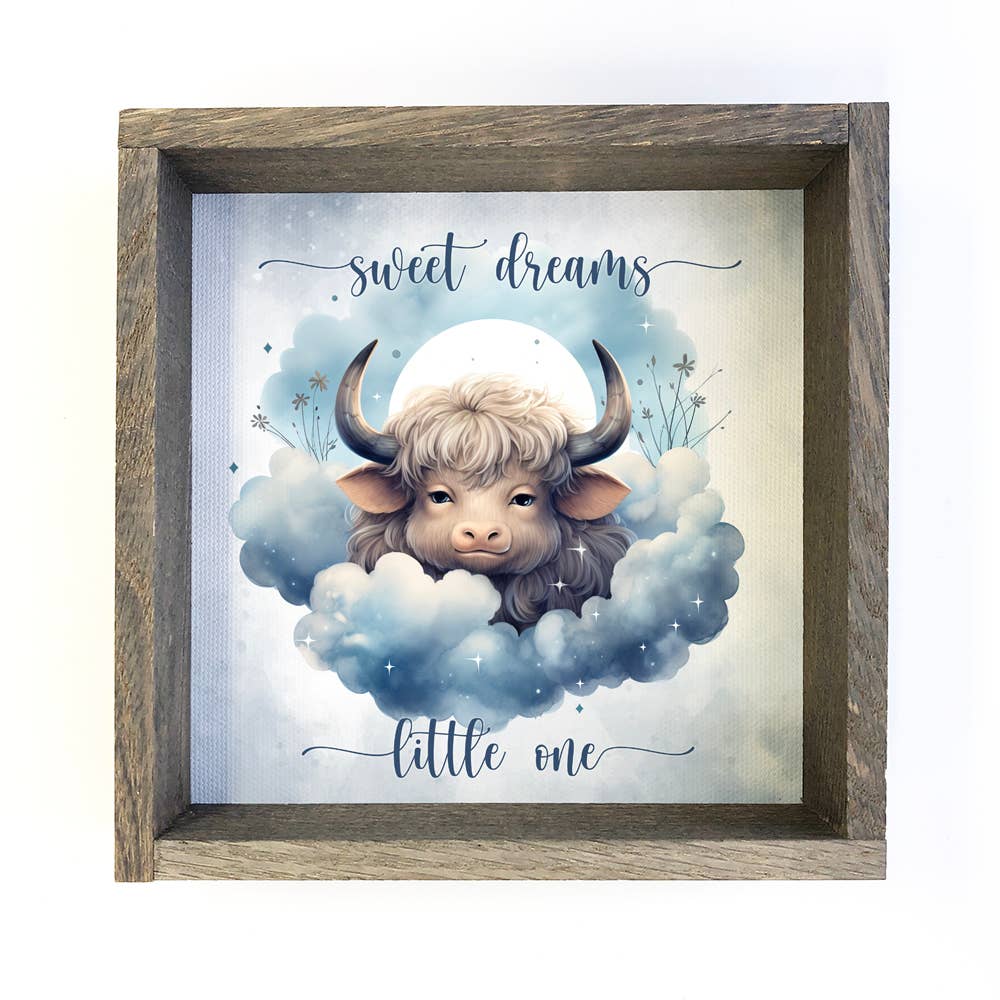 Sweet Dreams Highland Cow - Cute Highland Cow Canvas Art