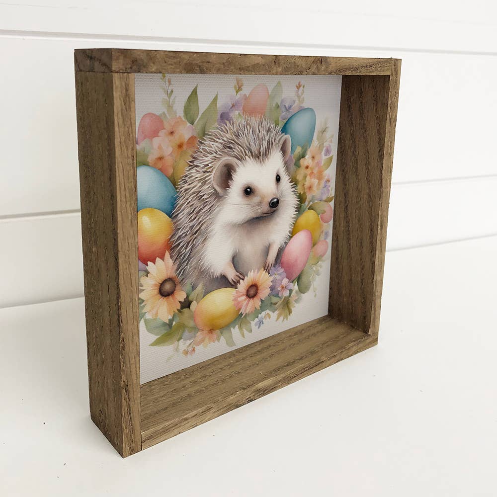 Easter Egg Hedgehog - Springtime Hedgehog Canvas Art