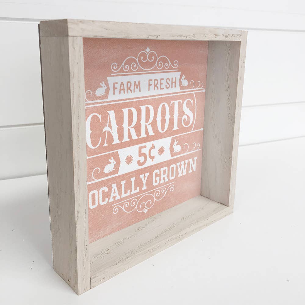 Farm Fresh Carrots Easter - Easter Canvas Art - Wood Framed