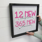 12 New Chapters 365 New Chances - Inspiring Canvas Art