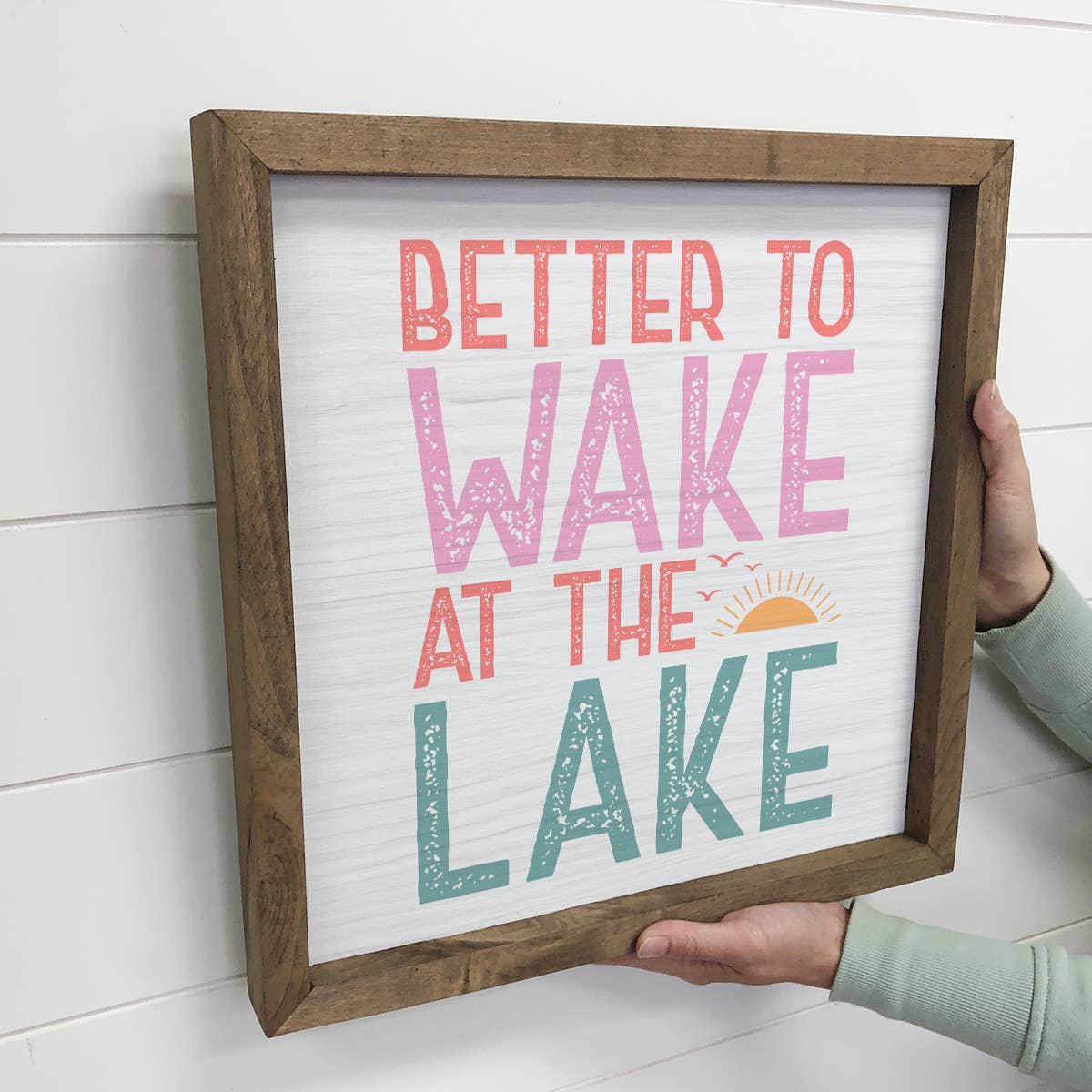 Better to Wake at the Lake - Lake House Word Art - Framed