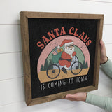 Retro Santa is Coming to Town - Retro Holiday Canvas Art