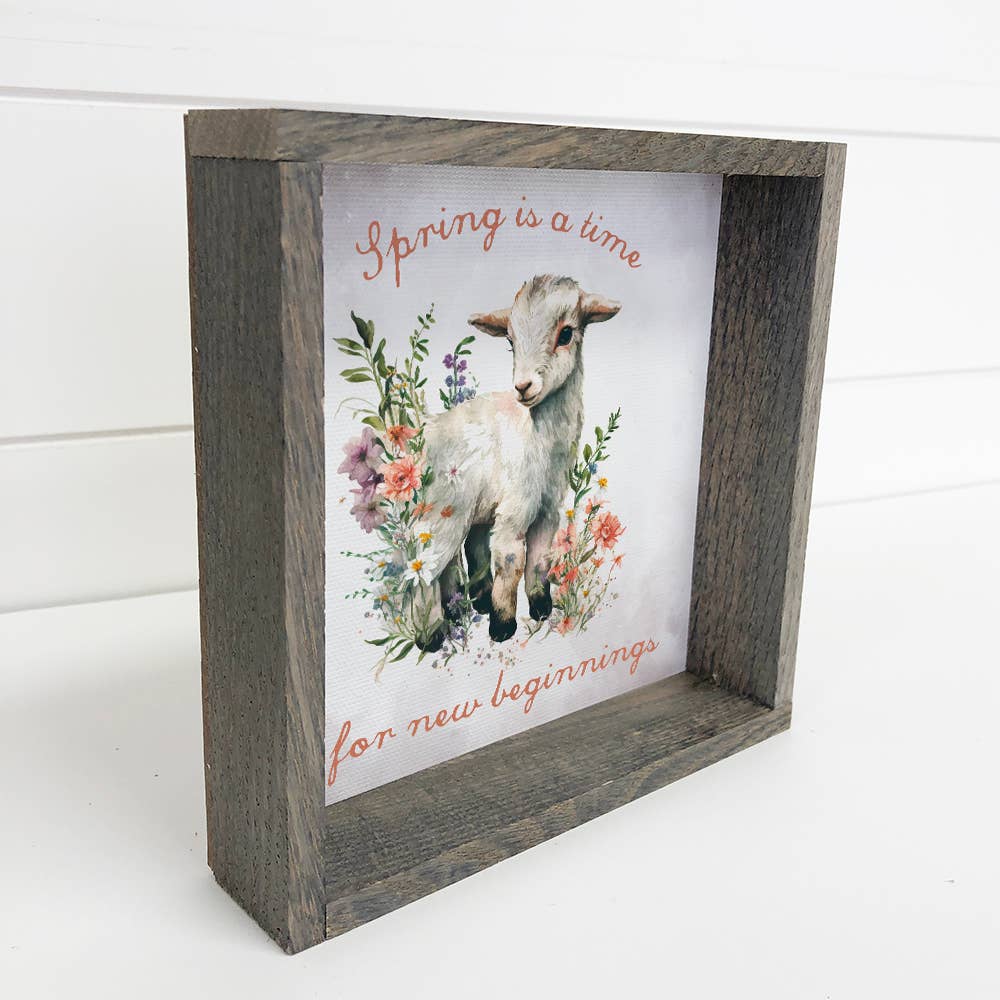 Spring New Beginnings Baby Goat - Spring Time Canvas Art