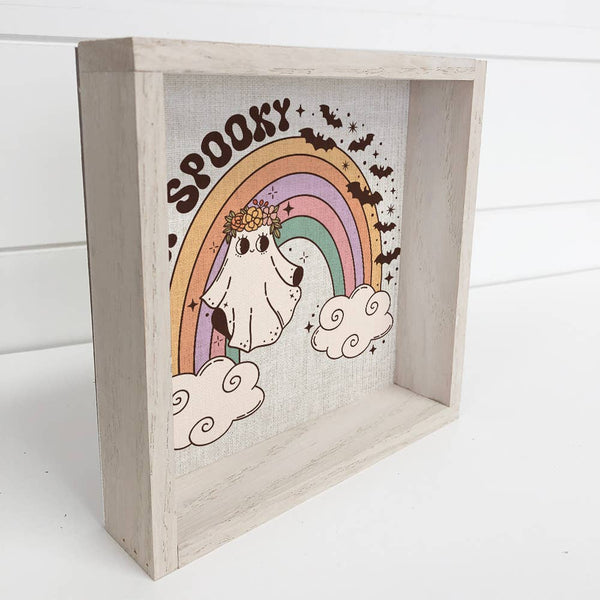 Stay Spooky Rainbow - Framed Halloween Sign - Retro Decor