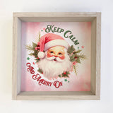 Pink Keep Calm & Merry On - Cute Holiday Canvas Wall Art