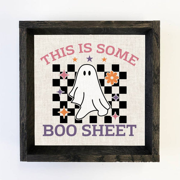 Retro Halloween Boo Sheet - Funny Halloween Canvas Art