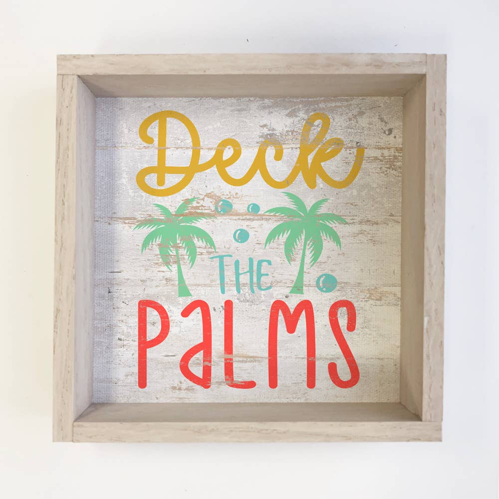 Deck the Palms - Beach House Holiday Word Sign Decor - Frame