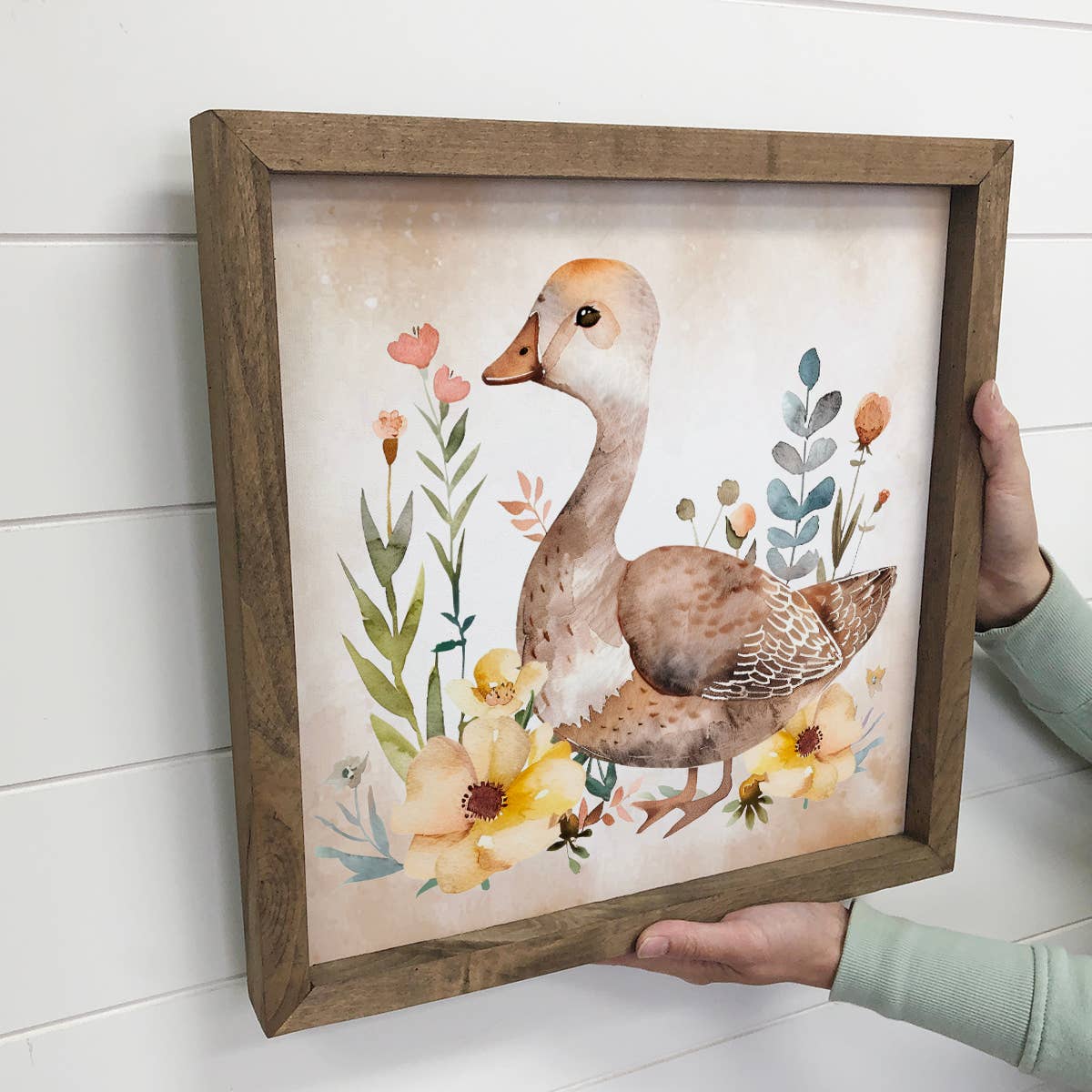 Spring Brown Goose - Spring Animal Canvas Art - Framed Decor