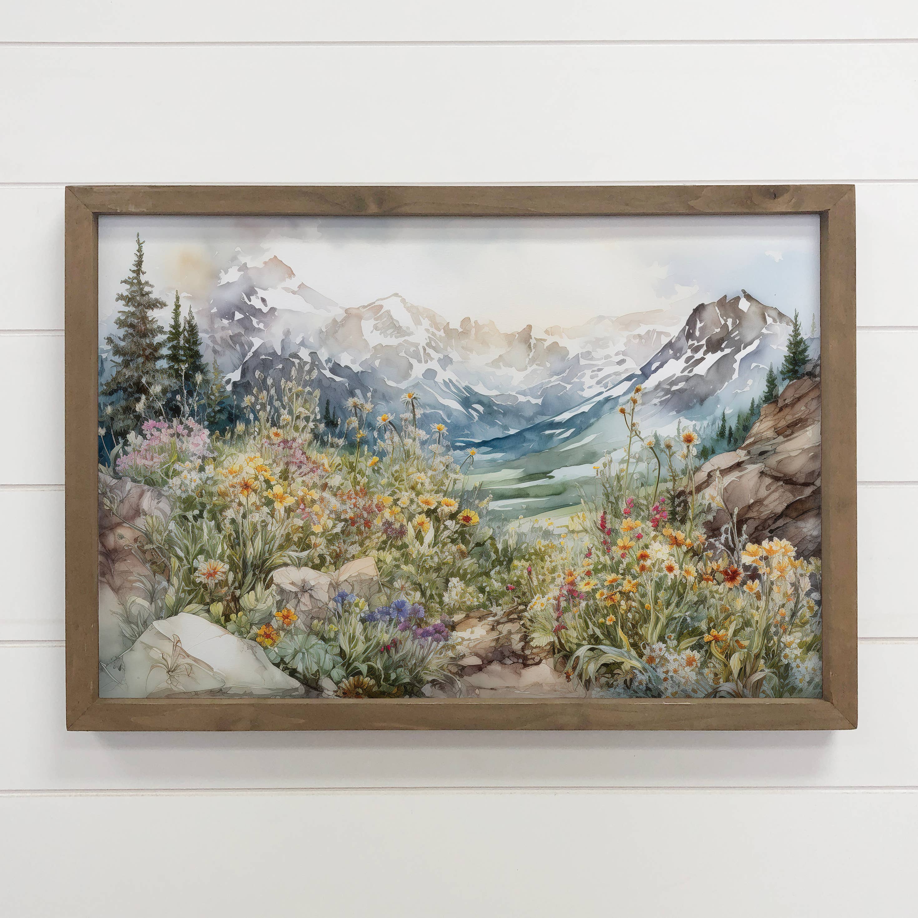 Mountain Wildflowers - Mountain Landscape Canvas Art