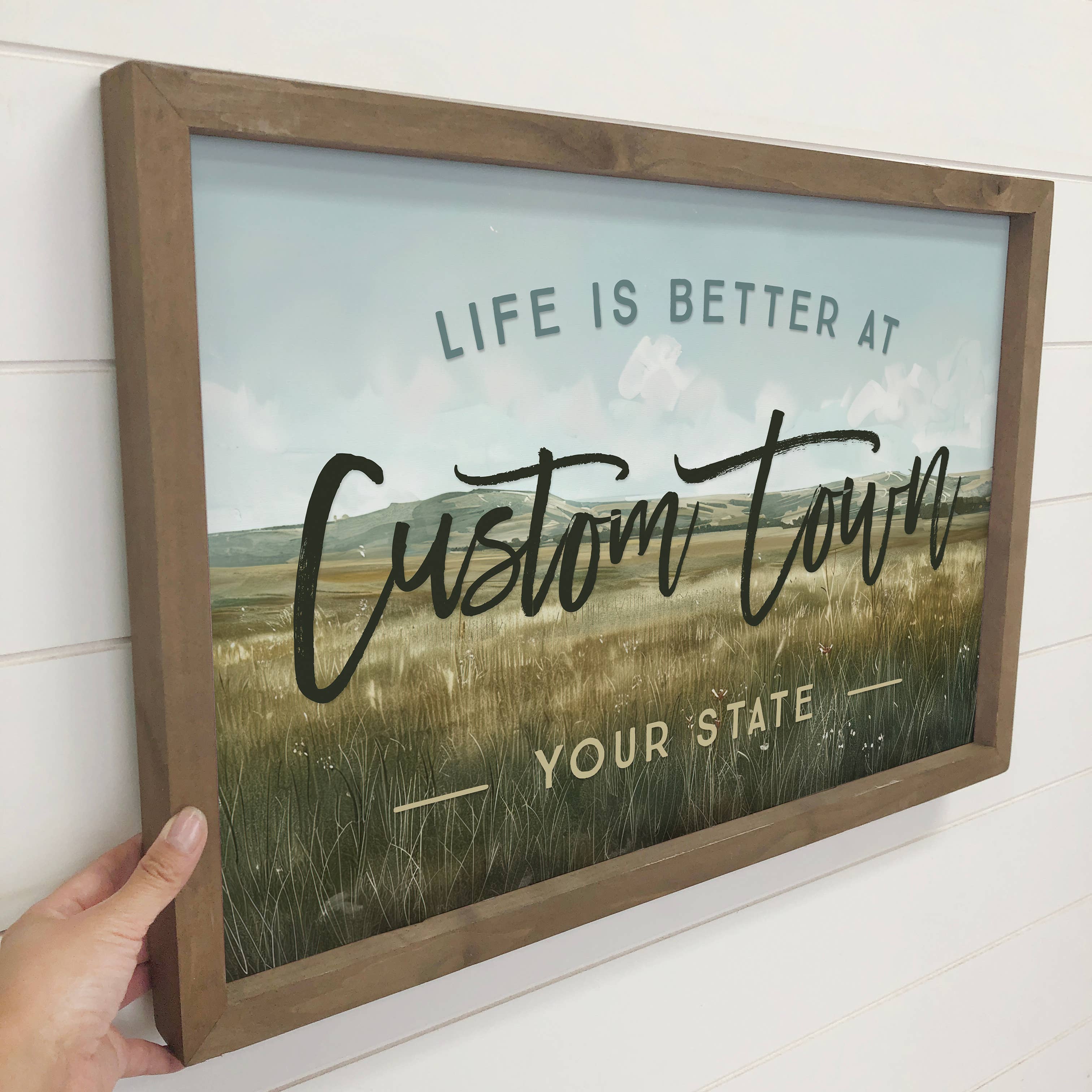Custom Grassy Landscape - Custom Location Canvas Art - Frame