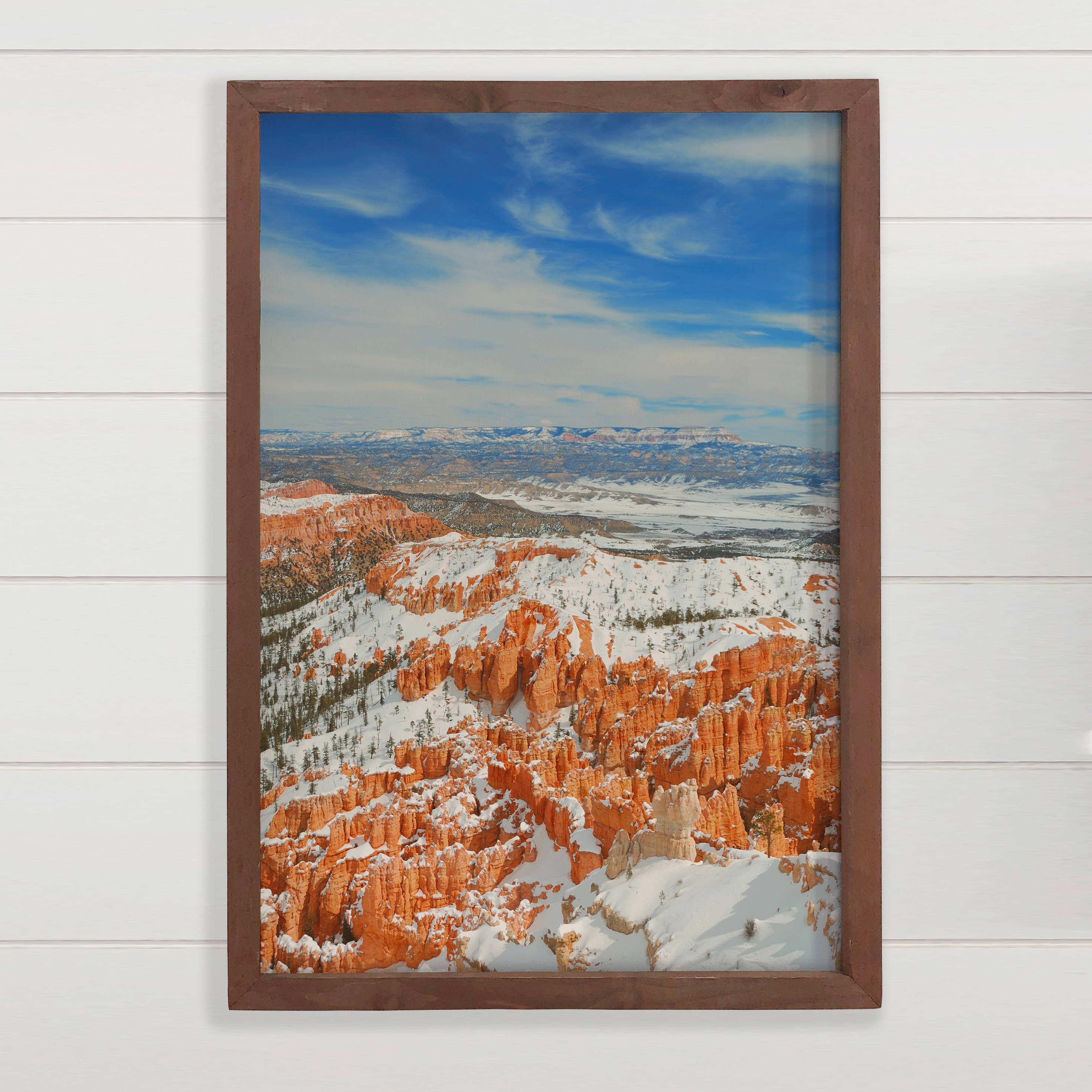 Bryce Canyon Snow - Framed Nature Photograph - Cabin Decor