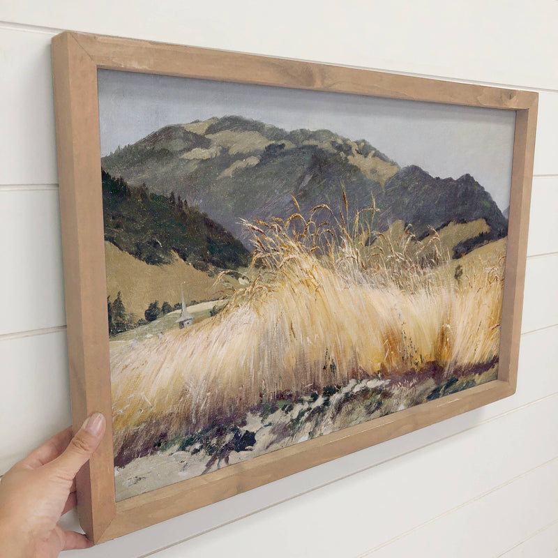 Rye Field - Framed Nature Decor - Ranch House Canvas Art