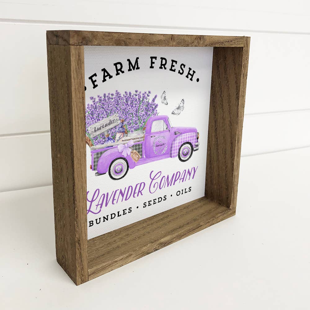 Purple Summer Décor-  Lavender Holiday Truck Small Wood Sign