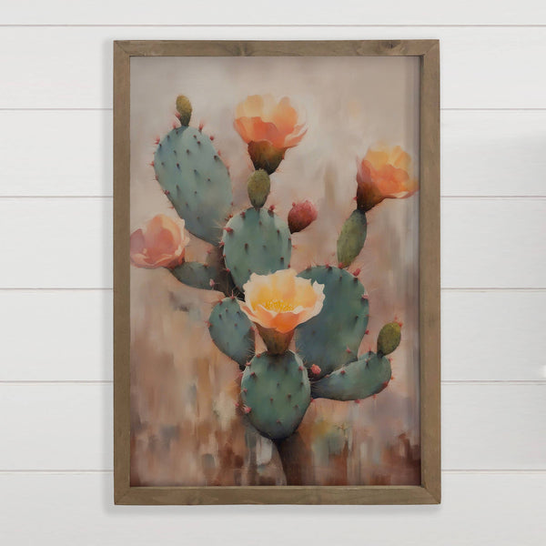 Prickly Pear Painting - Cactus Canvas Art - Desert Wall Art
