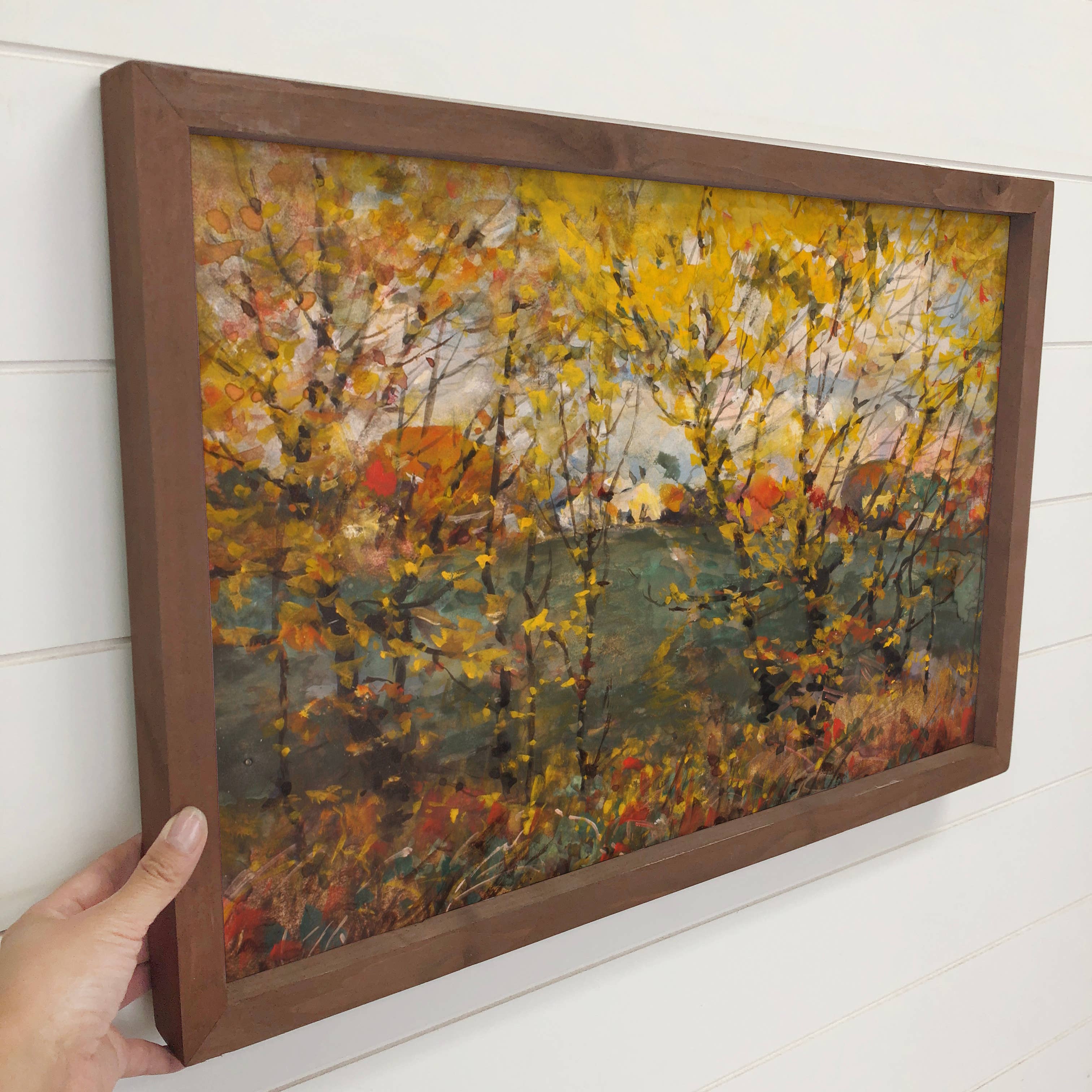 Fall Oaks - Framed Nature Art - Lake House Wall Decor