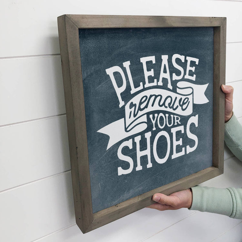 Please Remove Shoes Small Entry Wall Shelf Decor Gift