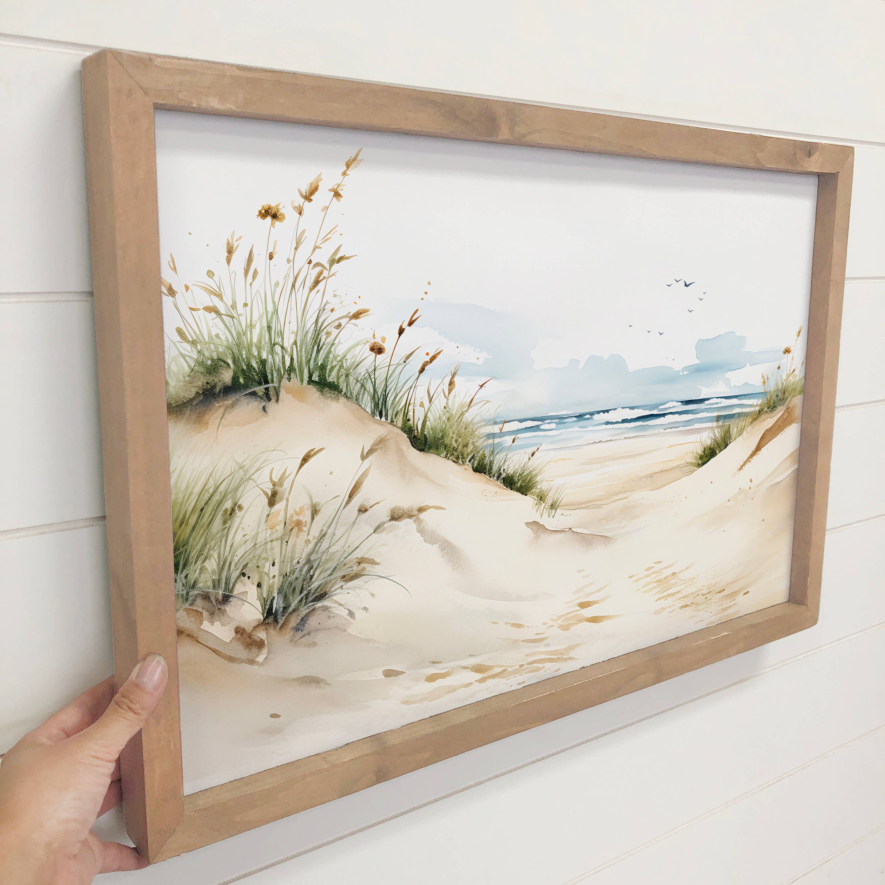 Beach Knoll - Beach Nature Canvas Art - Wood Framed Decor