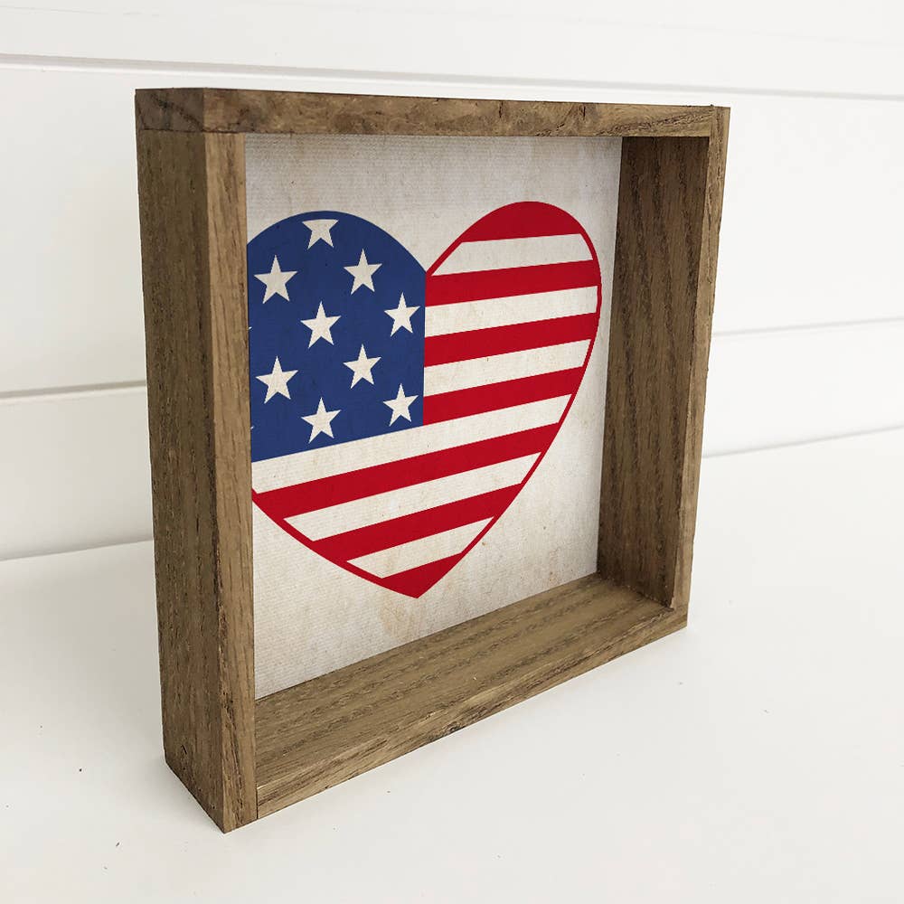 American Heart - America Love Canvas - 4th of July Wall Art