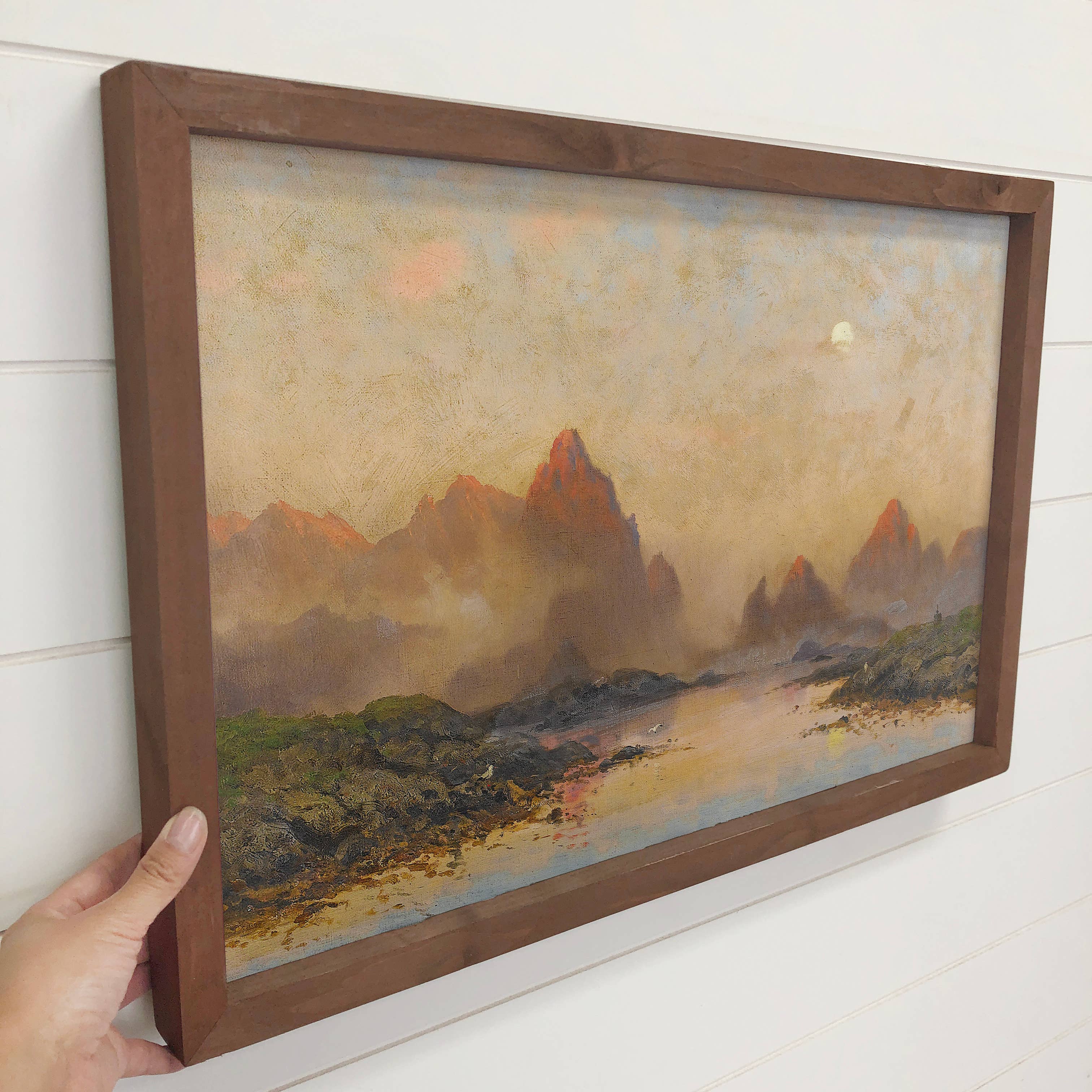 Distant Hazy Mountains - Nature Landscape - Wood Framed Art