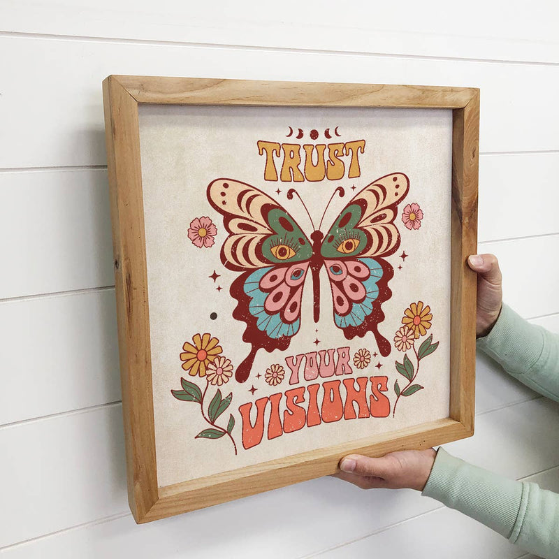 Retro Boho Butterfly Trust Your Visions - Butterfly Wall Art