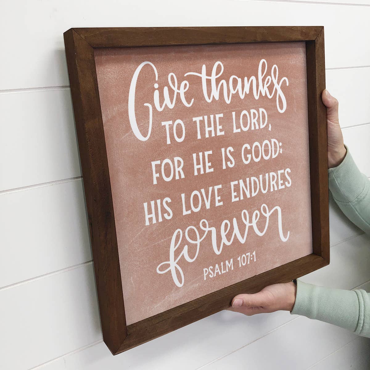 Give Thanks to the Lord Wall Art - Scripture Canvas Artwork